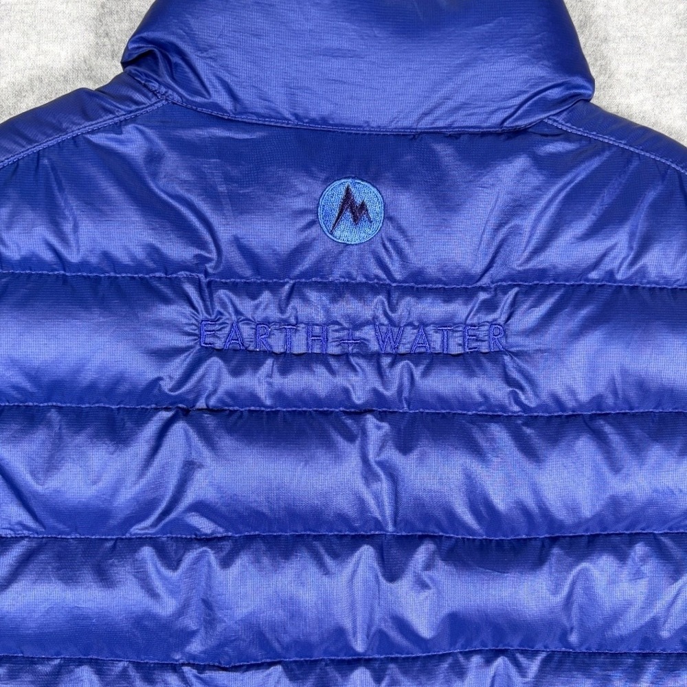 Marmot Vest Women Small Puffer 700 Fill Blue Down Quilted Embroidered Logo - Picture 9 of 12